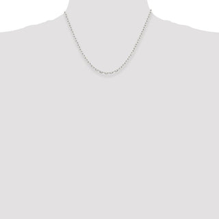 18" Sterling Silver 2.75mm Elongated Open Link Chain Necklace