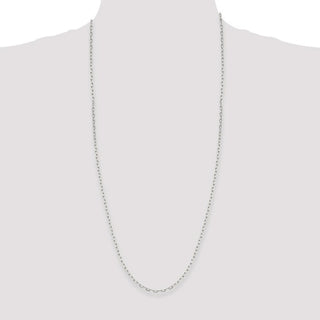 30" Sterling Silver 2.75mm Elongated Open Link Chain Necklace