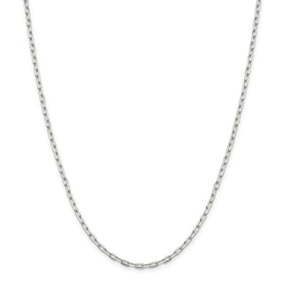 36" Sterling Silver 2.75mm Elongated Open Link Chain Necklace