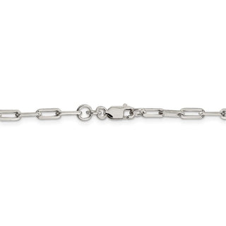 24" Sterling Silver 3.25mm Elongated Open Link Chain Necklace