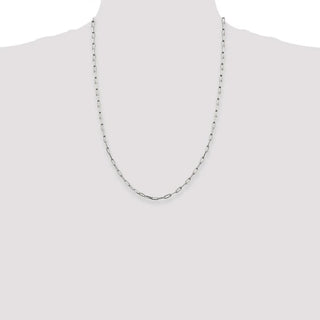 24" Sterling Silver 3.25mm Elongated Open Link Chain Necklace