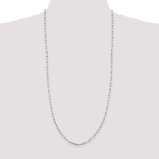 30" Sterling Silver 3.25mm Elongated Open Link Chain Necklace