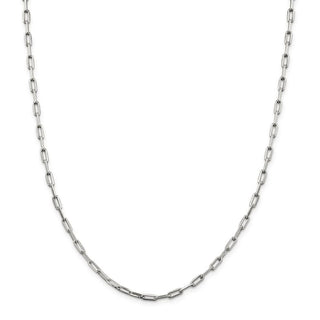 24" Sterling Silver 3.25mm Elongated Open Link Chain Necklace