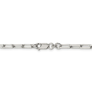 36" Sterling Silver 4.25mm Elongated Open Link Chain Necklace