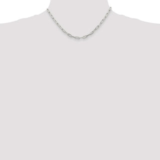16" Sterling Silver 4.25mm Elongated Open Link Chain Necklace