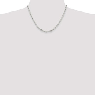 18" Sterling Silver 4.25mm Elongated Open Link Chain Necklace