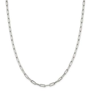 26" Sterling Silver 4.25mm Elongated Open Link Chain Necklace