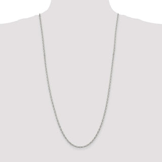 30" Sterling Silver 3mm Fancy Patterned Rolo Chain Necklace