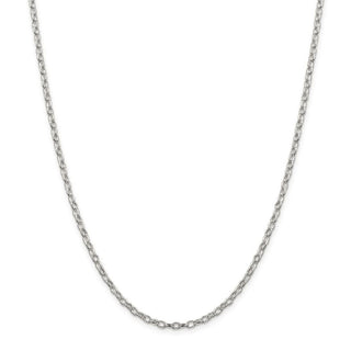 22" Sterling Silver 3mm Fancy Patterned Rolo Chain Necklace