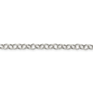 30" Sterling Silver 4.55mm Fancy Patterned Rolo Chain Necklace