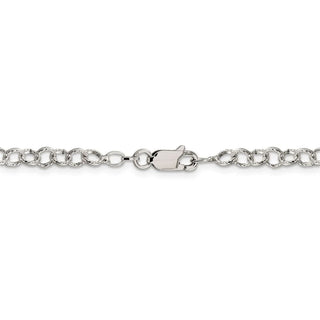 24" Sterling Silver 4.55mm Fancy Patterned Rolo Chain Necklace