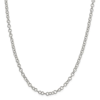 30" Sterling Silver 4.55mm Fancy Patterned Rolo Chain Necklace
