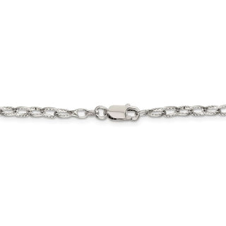 24" Sterling Silver 3.75mm Fancy Patterned Rolo Chain Necklace