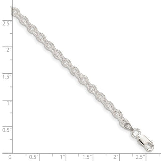 24" Sterling Silver 3.75mm Fancy Patterned Rolo Chain Necklace