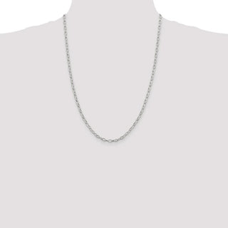 24" Sterling Silver 3.75mm Fancy Patterned Rolo Chain Necklace