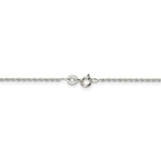 22" Rhodium-plated Sterling Silver 1.3mm Loose Rope Chain Necklace