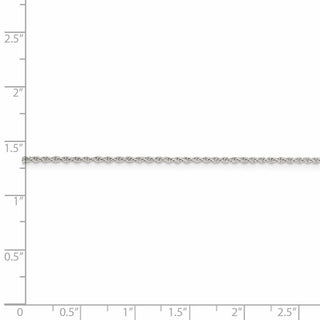 22" Rhodium-plated Sterling Silver 1.3mm Loose Rope Chain Necklace