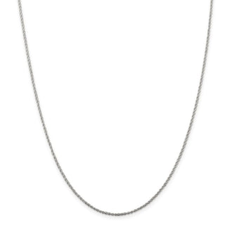 24" Rhodium-plated Sterling Silver 1.3mm Loose Rope Chain Necklace