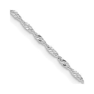 24" Rhodium-plated Sterling Silver 1.4mm Singapore Chain Necklace