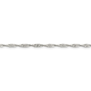 8" Sterling Silver 2.25mm Singapore Chain Bracelet