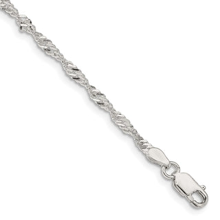 7" Sterling Silver 2.25mm Singapore Chain Bracelet