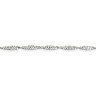 7" Sterling Silver 3mm Singapore Chain Bracelet