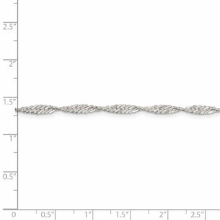 7" Sterling Silver 3mm Singapore Chain Bracelet