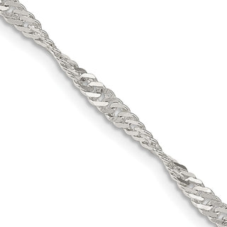 26" Sterling Silver 3mm Singapore Chain Necklace