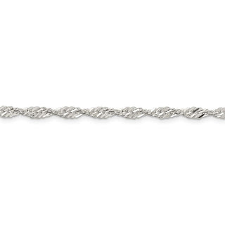 7" Sterling Silver 3.5mm Singapore Chain Bracelet