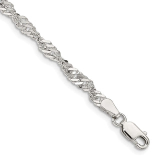 7" Sterling Silver 3.5mm Singapore Chain Bracelet