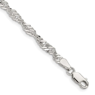 7" Sterling Silver 3.5mm Singapore Chain Bracelet
