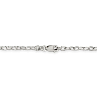 30" Sterling Silver 3.4mm Oval Cable Chain Necklace