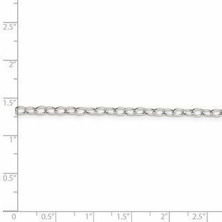 30" Sterling Silver 3.4mm Oval Cable Chain Necklace