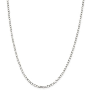 30" Sterling Silver 3.4mm Oval Cable Chain Necklace