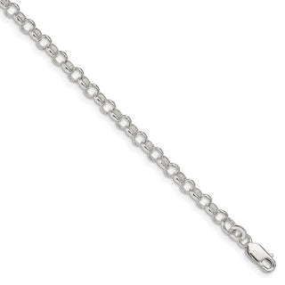8" Sterling Silver 4mm Rolo Chain Bracelet QFC75
