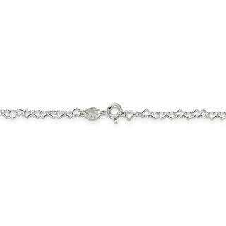 16" Sterling Silver 3.5mm Fancy Heart Link Chain Necklace
