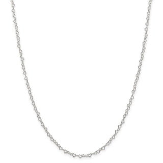 24" Sterling Silver 3.5mm Fancy Heart Link Chain Necklace