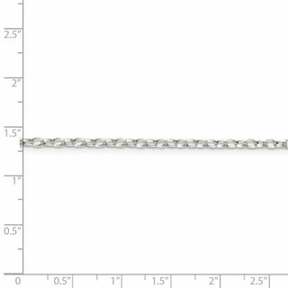 14" Sterling Silver 2.5mm Oval Fancy Rolo Chain Necklace