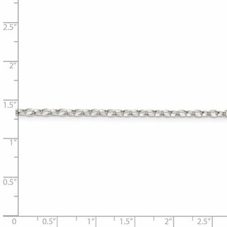 7" Sterling Silver 2.5mm Oval Fancy Rolo Chain Bracelet