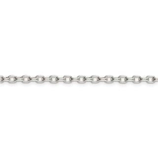 24" Sterling Silver 3.2mm Oval Fancy Rolo Chain Necklace