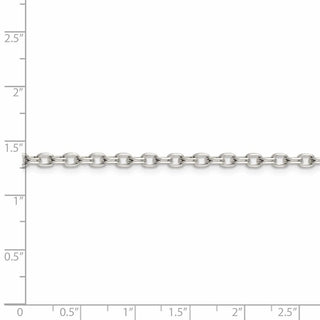 24" Sterling Silver 3.2mm Oval Fancy Rolo Chain Necklace