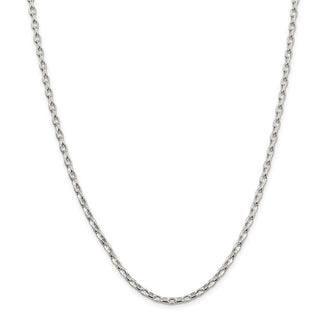 24" Sterling Silver 3.2mm Oval Fancy Rolo Chain Necklace