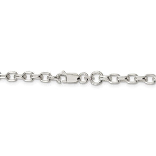 24" Sterling Silver 4.4mm Oval Fancy Rolo Chain Necklace