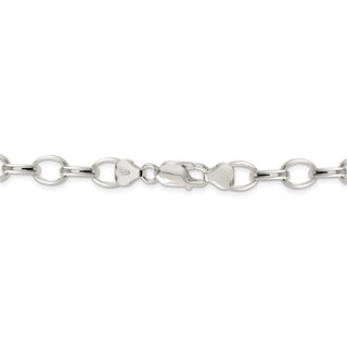24" Sterling Silver 8mm Fancy Rolo Chain Necklace