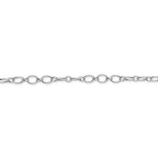 24" Sterling Silver 6.1mm Fancy Patterned Rolo Chain Necklace