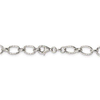30" Sterling Silver 6.1mm Fancy Patterned Rolo Chain Necklace