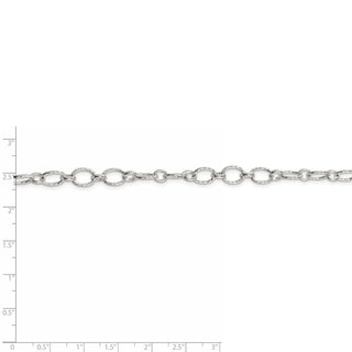 24" Sterling Silver 6.1mm Fancy Patterned Rolo Chain Necklace