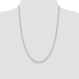24" Sterling Silver 5.3mm Oval Cable Chain Necklace