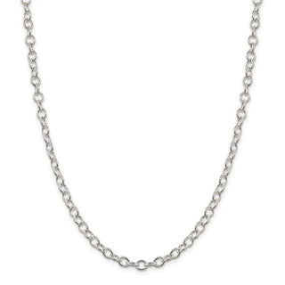 30" Sterling Silver 5.3mm Oval Cable Chain Necklace