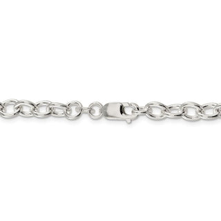 24" Sterling Silver 6.8mm Oval Cable Chain Necklace
